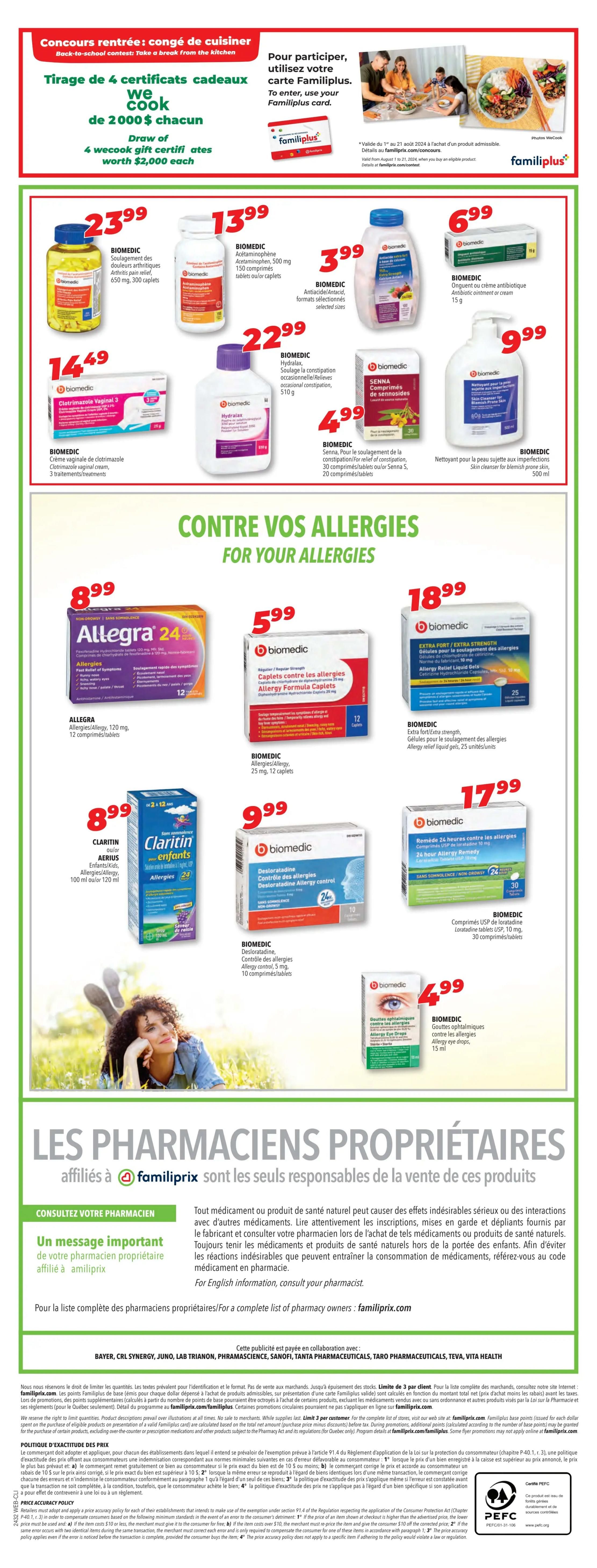 Familiprix Clinique Flyer August 1 to 7