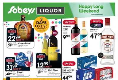 Sobeys (SK) Liquor Flyer August 1 to 7