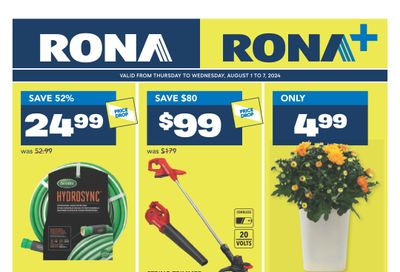 Rona & Rona+ (ON) Flyer August 1 to 7