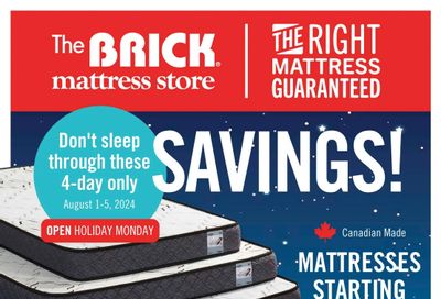 The Brick Mattress Store Flyer August 1 to 15