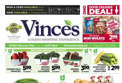 Vince's Market Flyer August 1 to 14