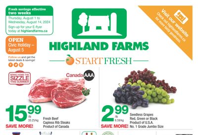 Highland Farms Flyer August 1 to 14