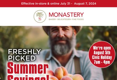 Monastery Bakery Flyer July 31 to August 7