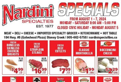 Nardini Specialties Flyer August 1 to 7