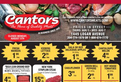 Cantor's Meats Flyer August 1 to 7