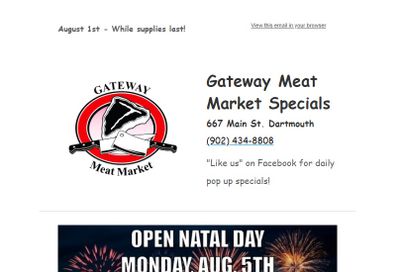 Gateway Meat Market Flyer August 1 to 7