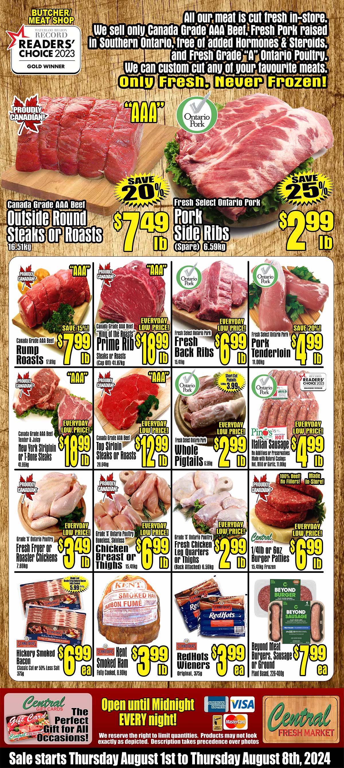 Central Fresh Market Flyer August 1 to 8
