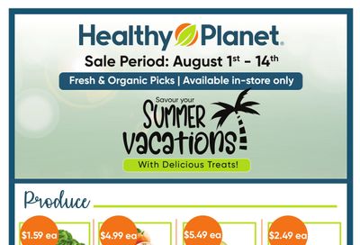 Healthy Planet Flyer August 1 to 14