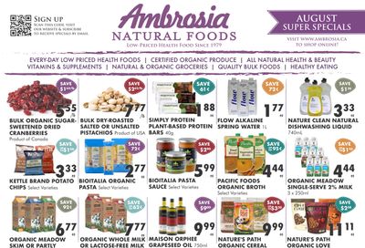 Ambrosia Natural Foods Flyer August 1 to 31