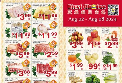 First Choice Supermarket Flyer August 2 to 8