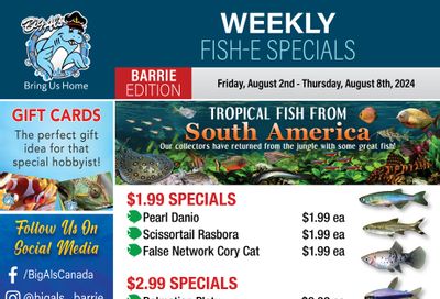 Big Al's (Barrie) Weekly Specials August 2 to 8