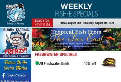 Big Al's (Edmonton) Weekly Specials August 2 to 8