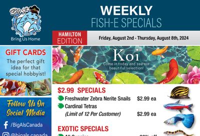 Big Al's (Hamilton) Weekly Specials August 2 to 8