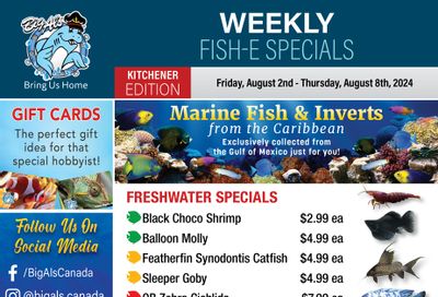 Big Al's (Kitchener) Weekly Specials August 2 to 8