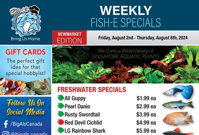 Big Al's (Newmarket) Weekly Specials August 2 to 8