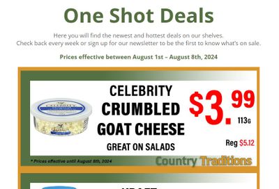 Country Traditions One-Shot Deals Flyer August 1 to 8