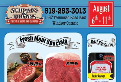 Schwab's & Primo's Flyer August 6 to 11