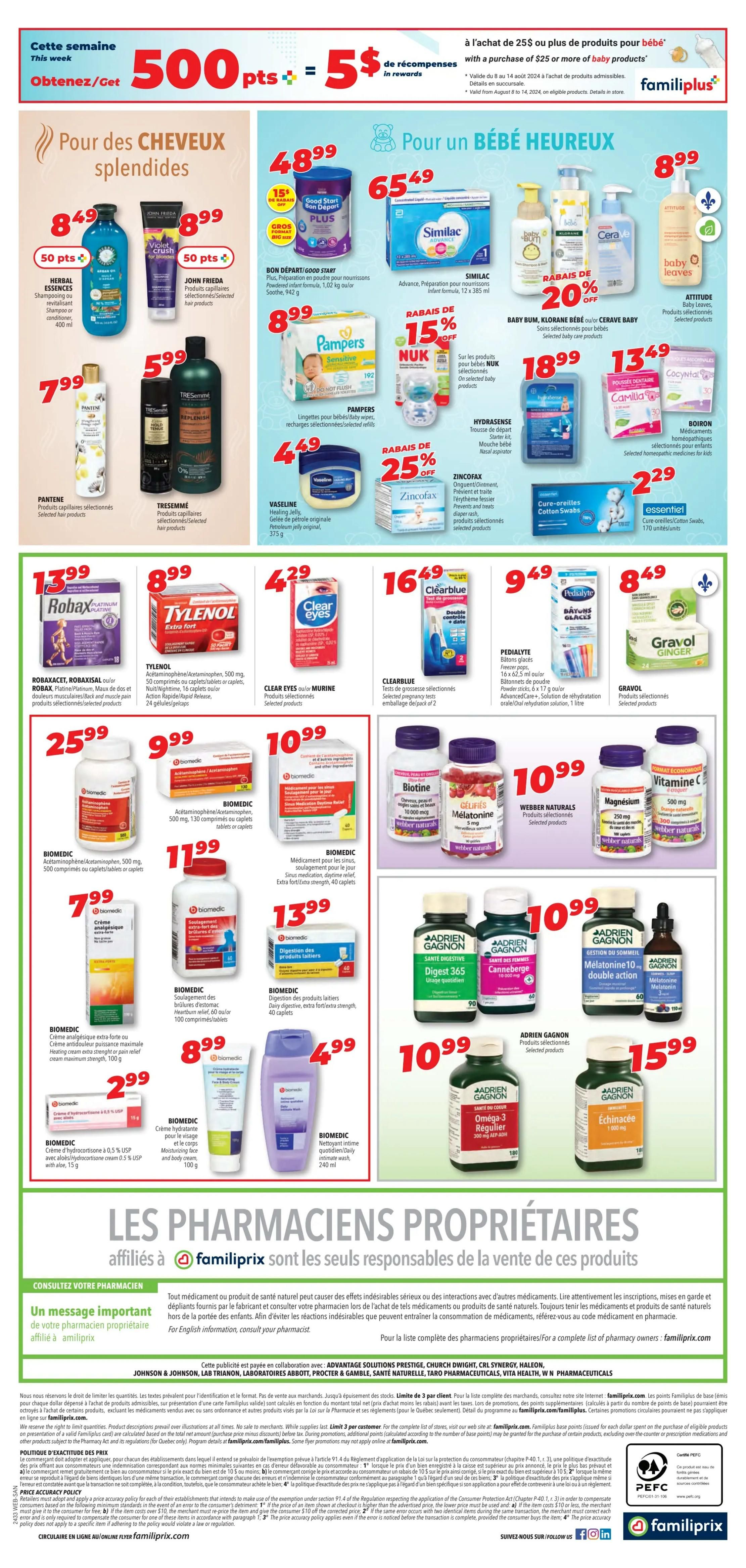 Familiprix Sante Flyer August 8 to 14
