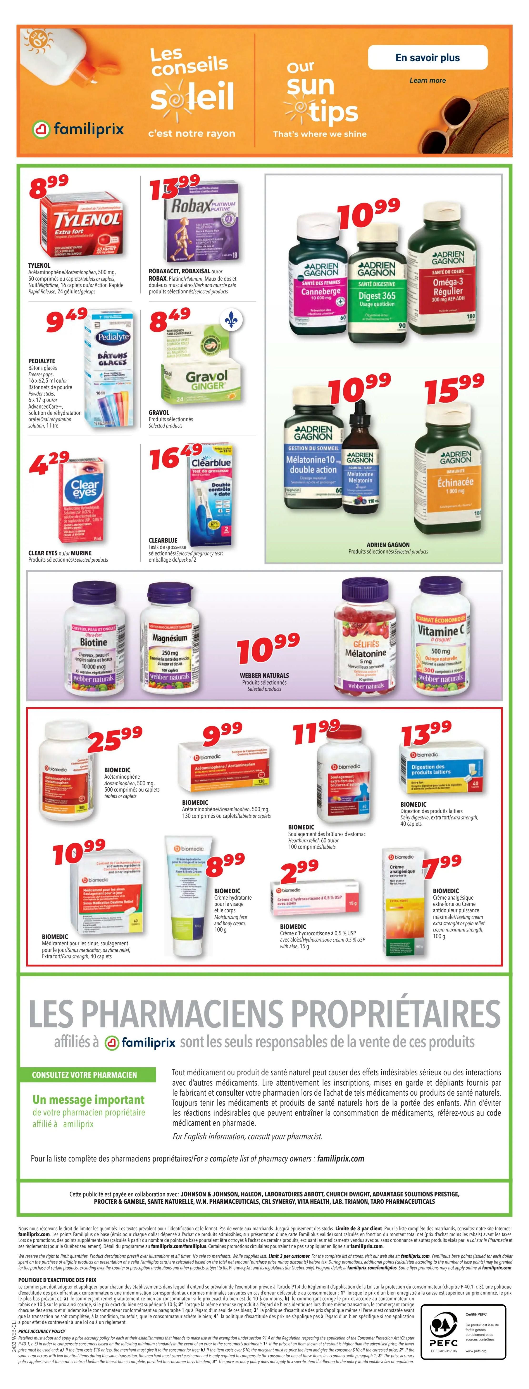 Familiprix Clinique Flyer August 8 to 14