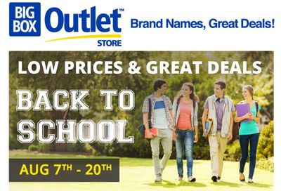 Big Box Outlet Store Flyer August 7 to 20