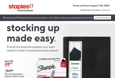 Staples Business Flyer August 7 to 20