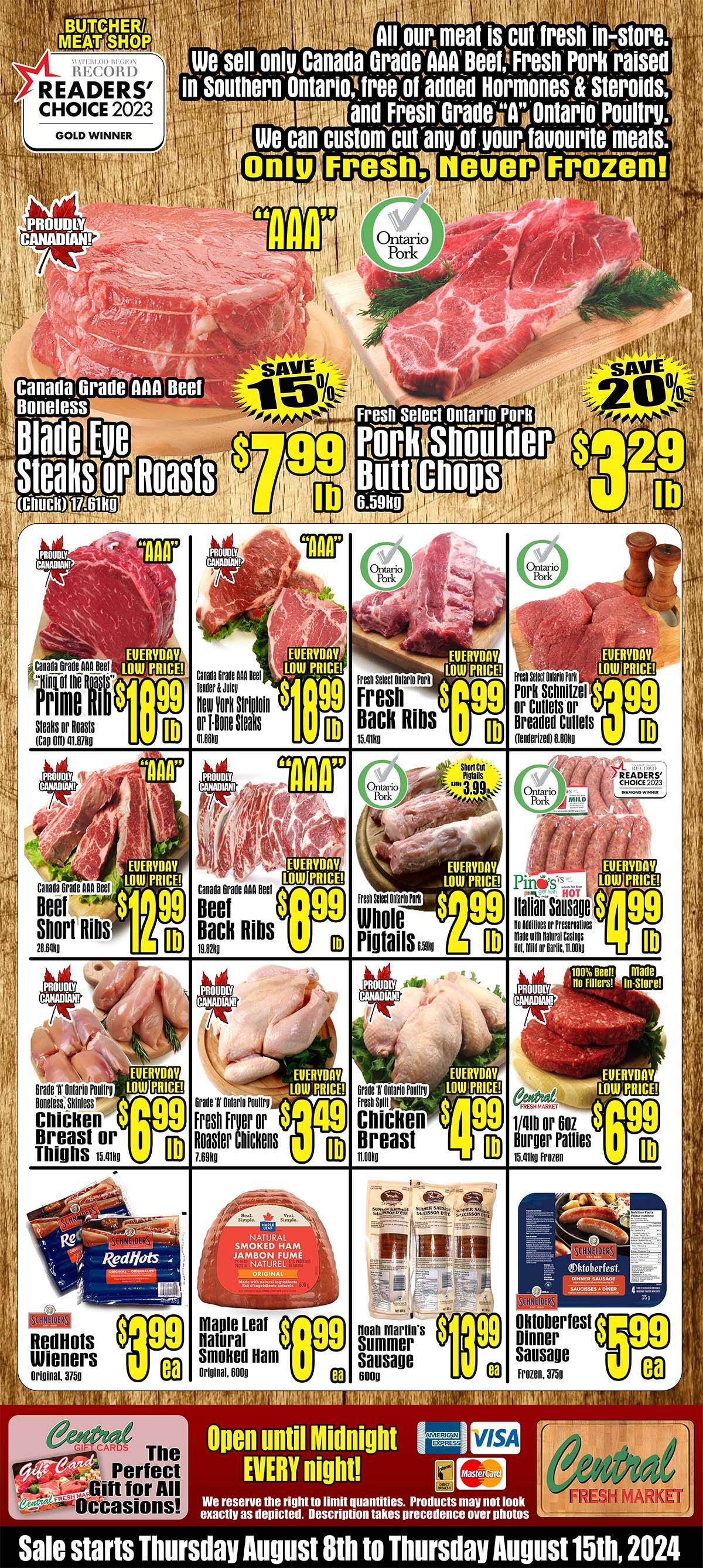 Central Fresh Market Flyer August 8 to 15