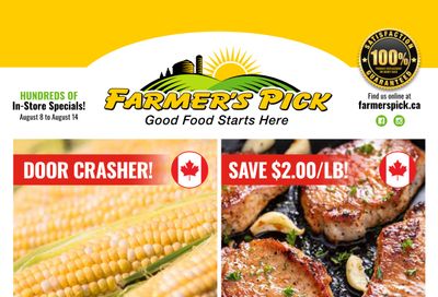 Farmer's Pick Flyer August 8 to 14