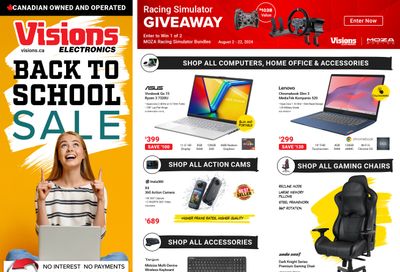 Visions Electronics Back To School Flyer August 9 to 15