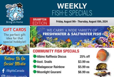 Big Al's (Brampton) Weekly Specials August 9 to 15