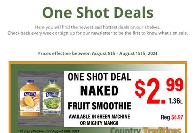 Country Traditions One-Shot Deals Flyer August 8 to 15