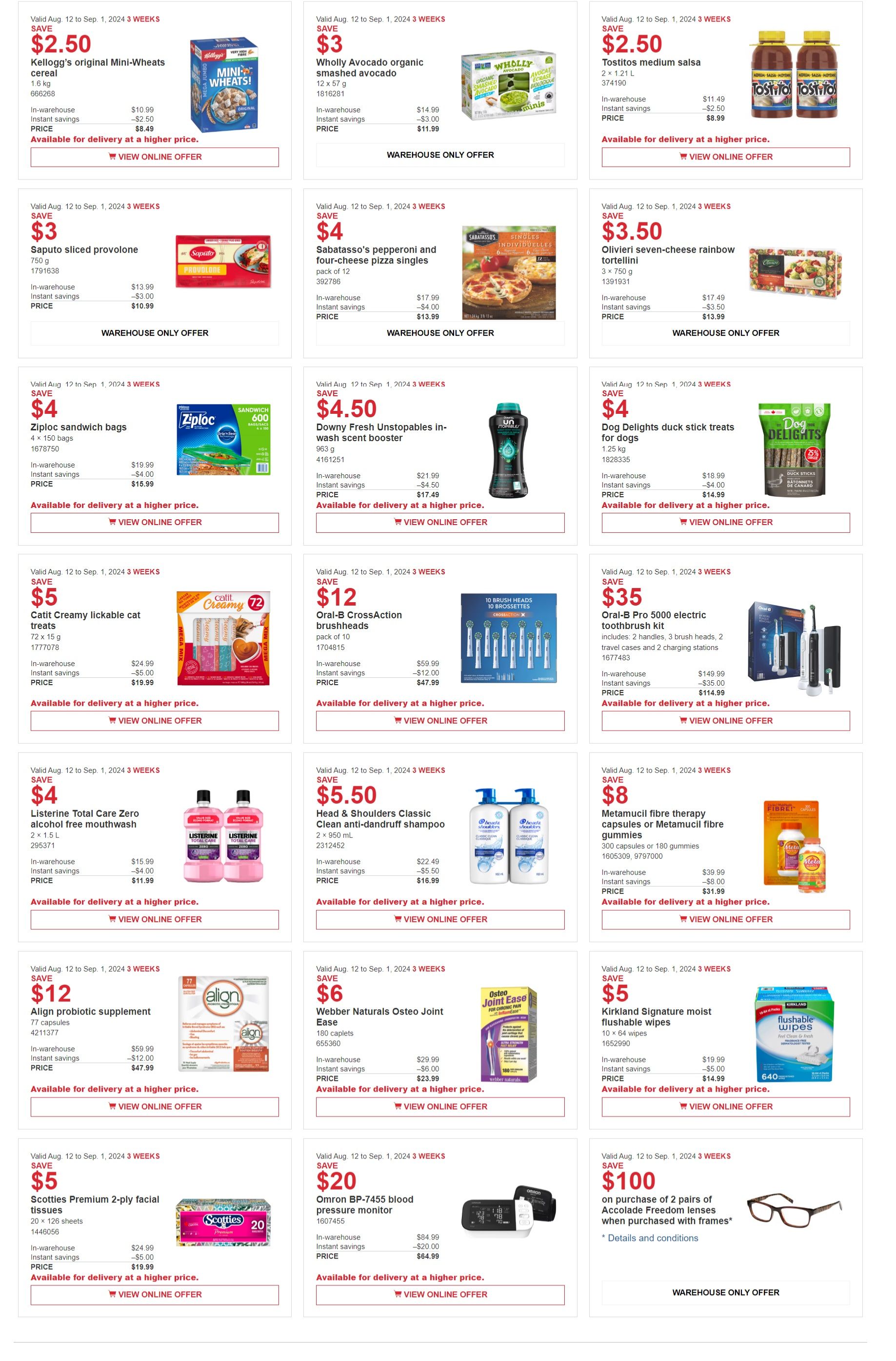 Costco (ON, West, Atlantic Canada) Weekly Savings August 12 to September 1