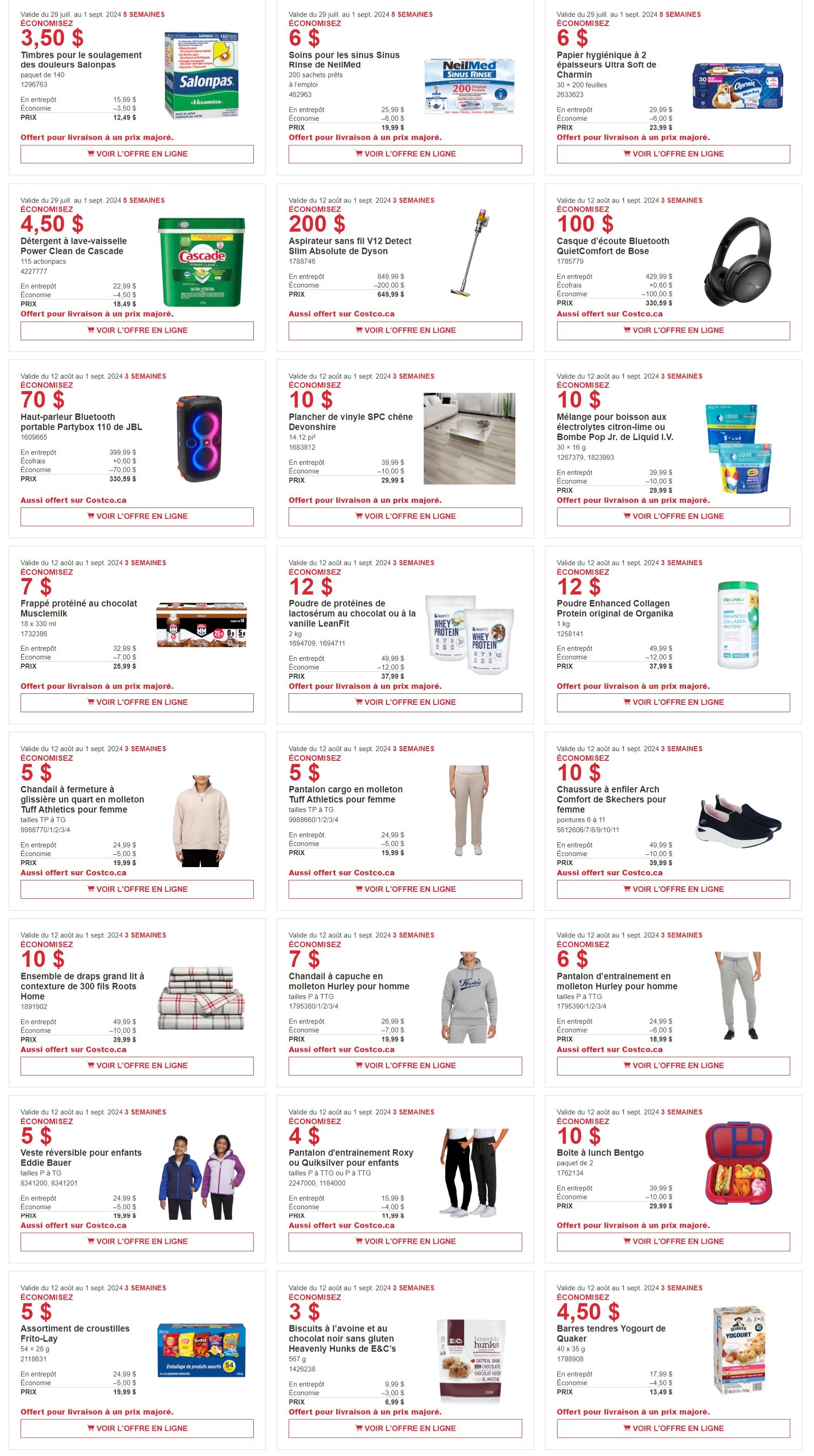 Costco (QC) Weekly Savings August 12 to September 1