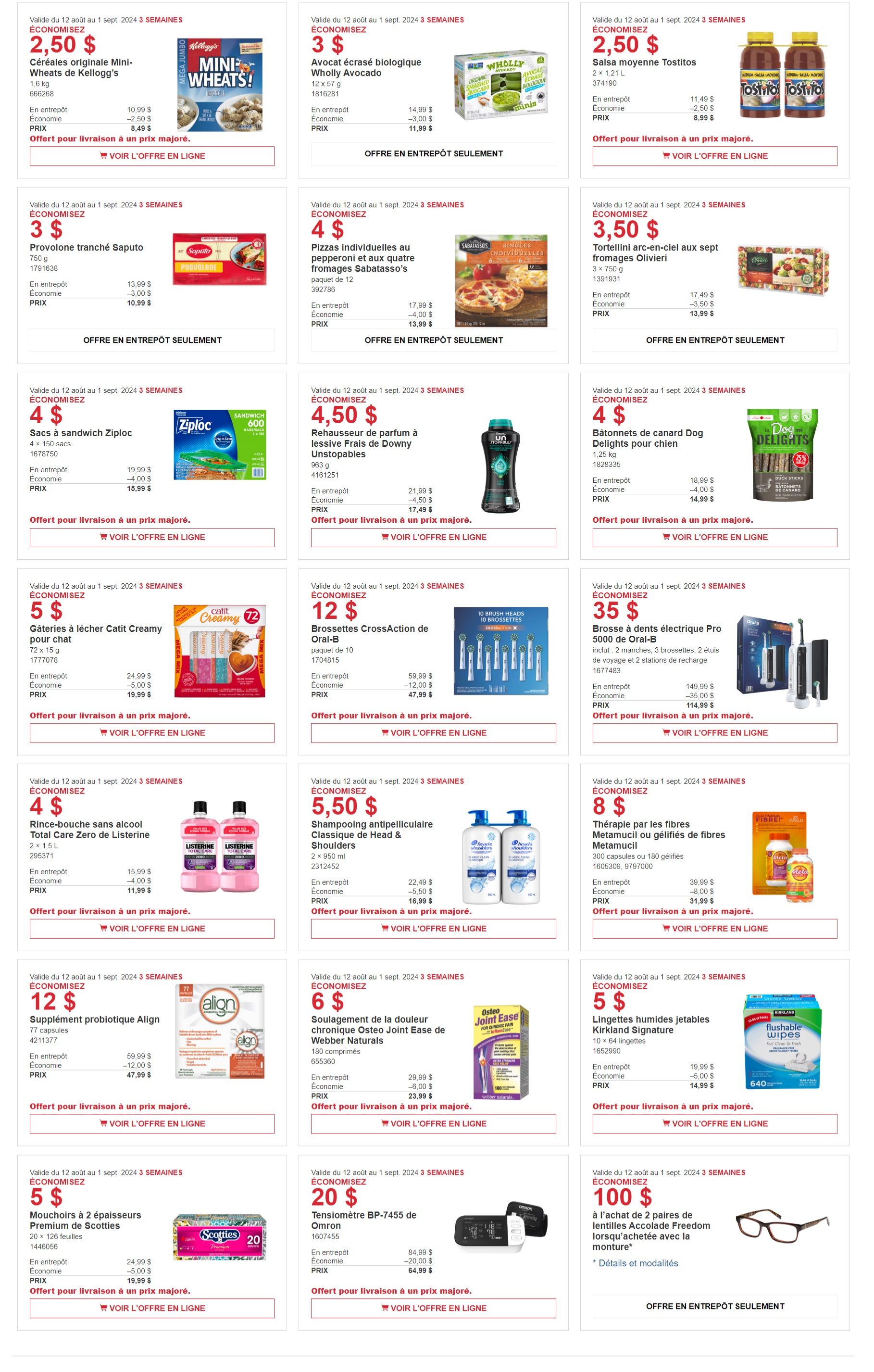 Costco (QC) Weekly Savings August 12 to September 1