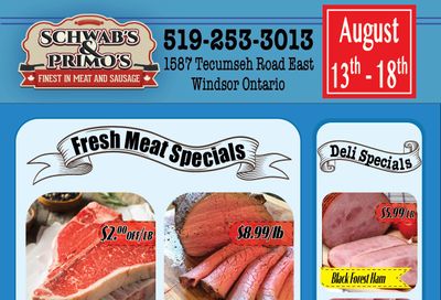 Schwab's & Primo's Flyer August 13 to 18