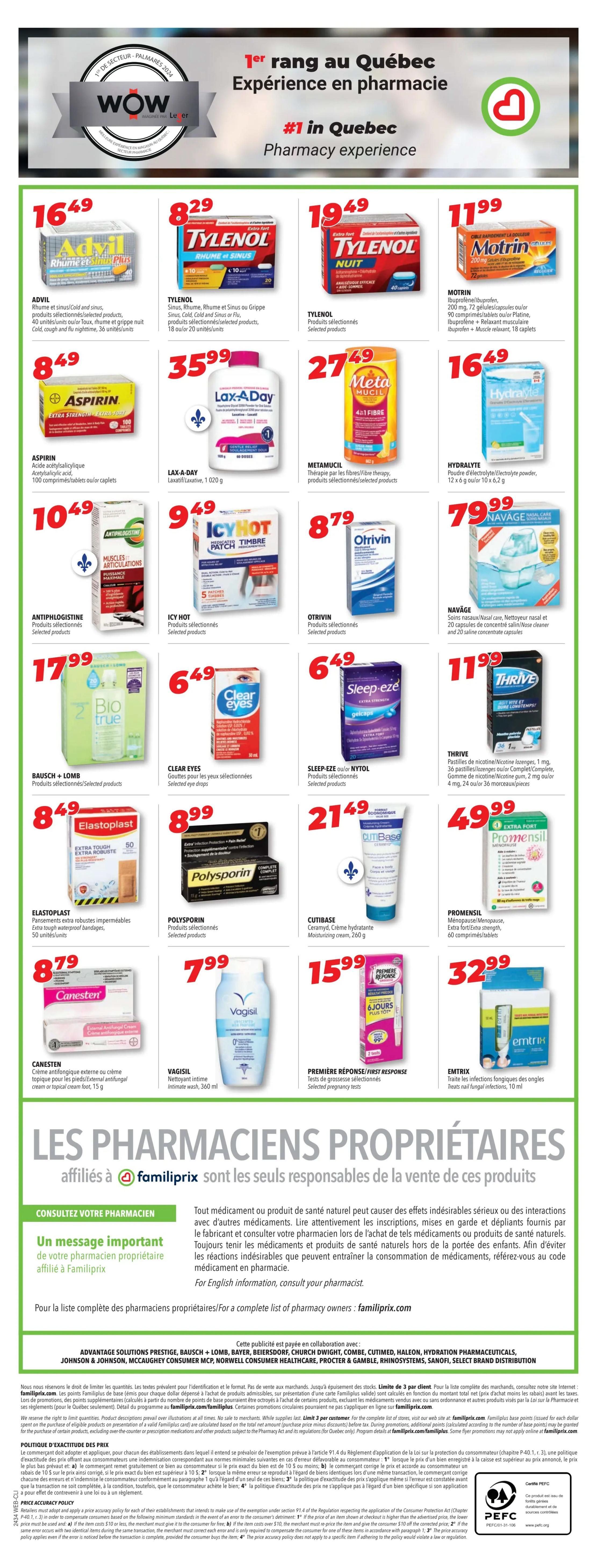 Familiprix Clinique Flyer August 15 to 21