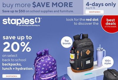 Staples Flyer August 14 to 20