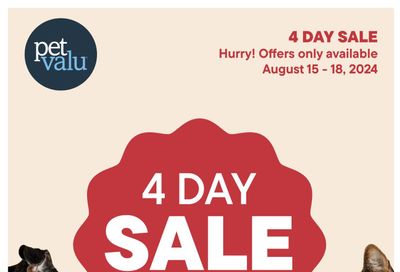 Pet Valu Flyer August 15 to 18