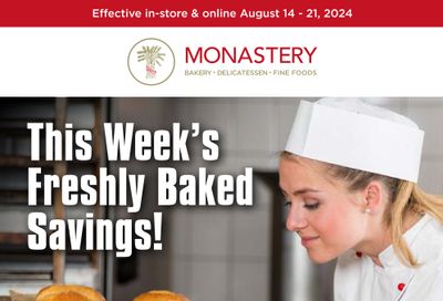 Monastery Bakery Flyer August 14 to 21