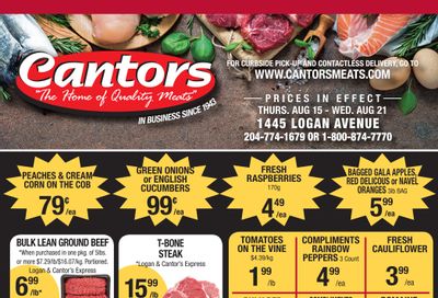 Cantor's Meats Flyer August 15 to 21