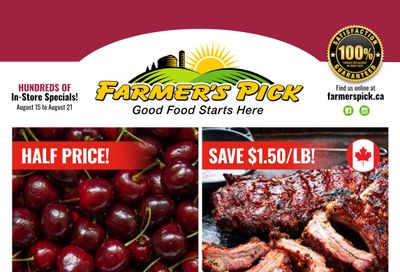 Farmer's Pick Flyer August 15 to 21