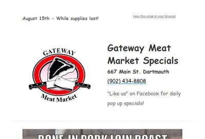 Gateway Meat Market Flyer August 15 to 21