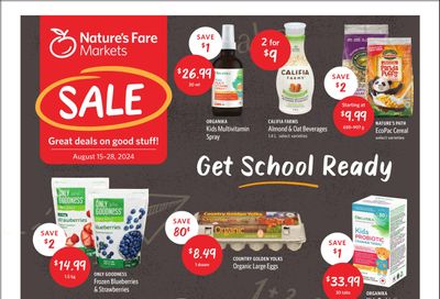 Nature's Fare Markets Flyer August 15 to 28