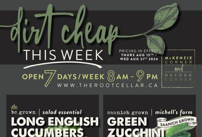 The Root Cellar Flyer August 15 to 21