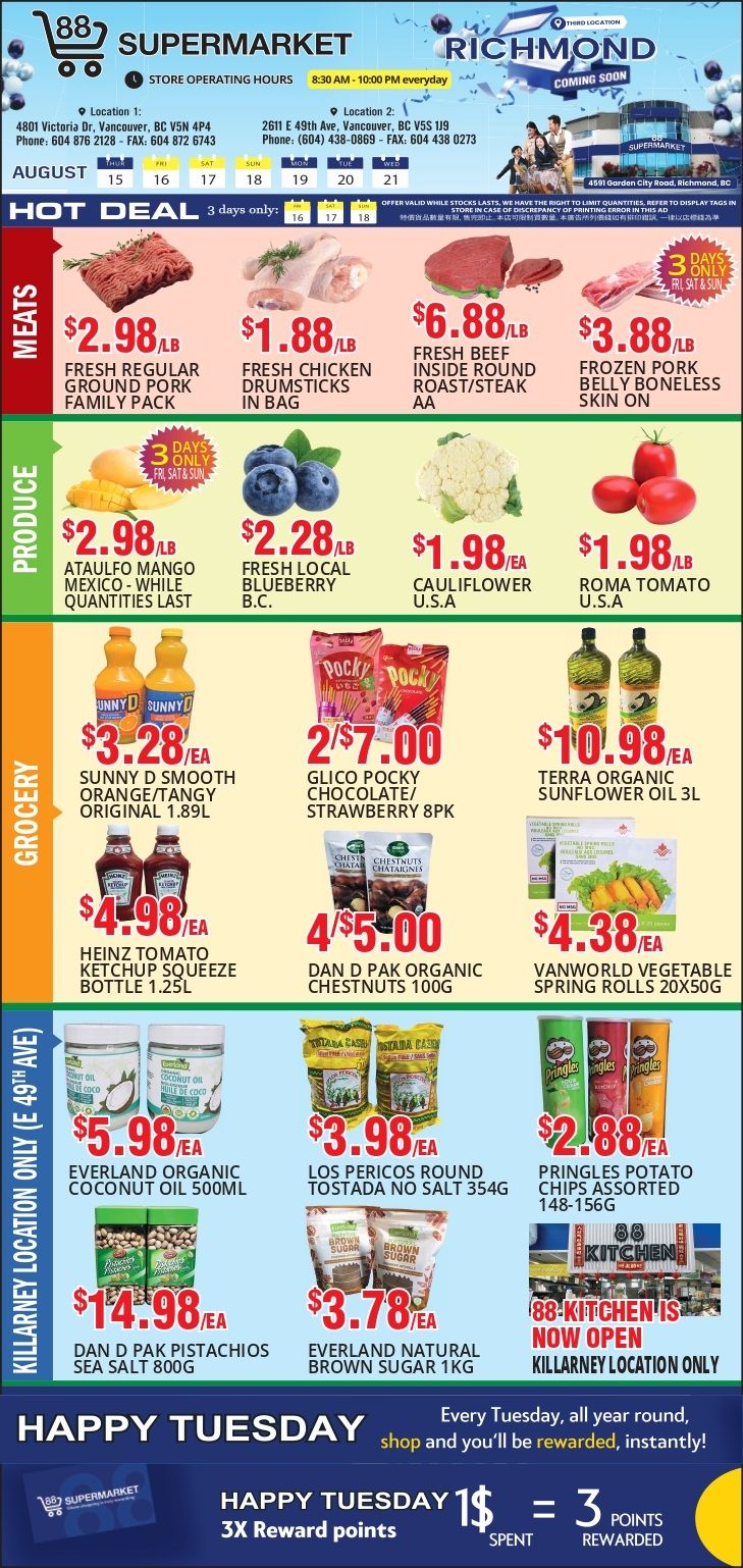 88 Supermarket Flyer August 15 to 21