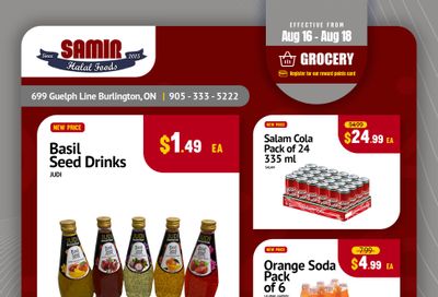 Samir Supermarket Flyer August 16 to 18