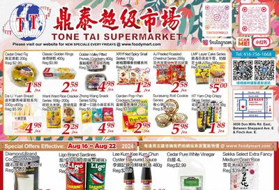 Tone Tai Supermarket Flyer August 16 to 22