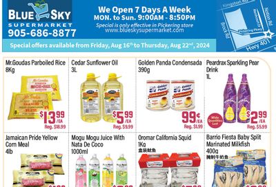 Blue Sky Supermarket (Pickering) Flyer August 16 to 22