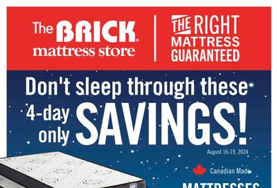 The Brick Mattress Store Flyer August 16 to 28