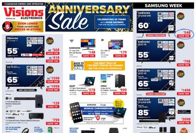 Visions Electronics Anniversary Sale Flyer August 16 to 22