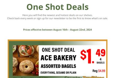 Country Traditions One-Shot Deals Flyer August 16 to 22